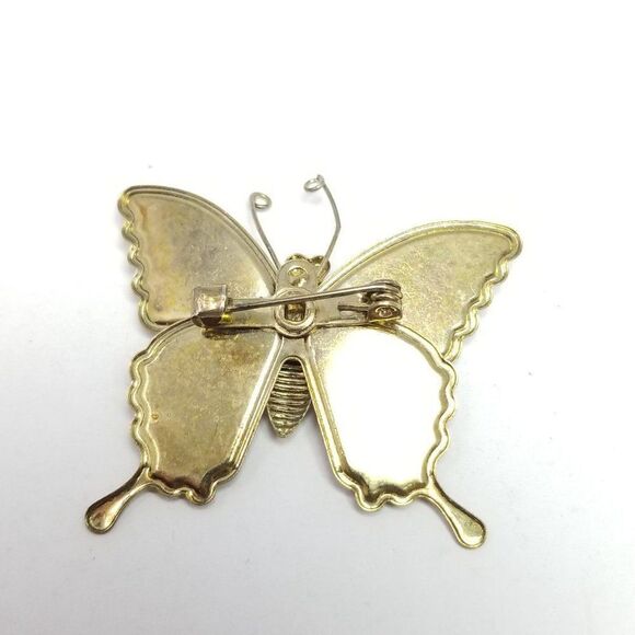 Vintage Purple Sparkly Butterfly Brooch, Insect Lapel Pin, Colorful, Estate - Picture 4 of 6